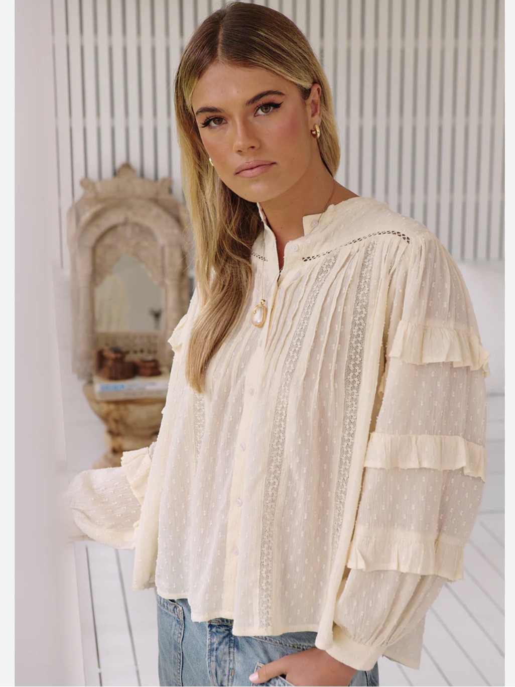 Maison Hotel Alberta Blouse, Adelfa Pink, Xs